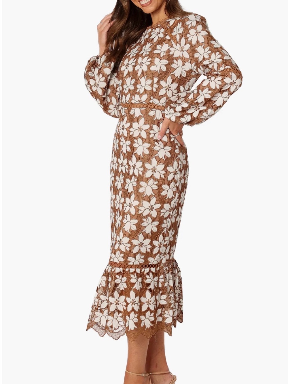 Petal & Pup | Pierre Floral Long Sleeve Embroidered Midi Dress